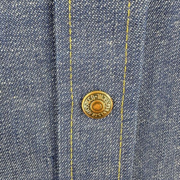 Vtg 60s 70s Levi's Denim Skirt Big E‎ Orange Tab Knee Length Size 10 Made in USA - Picture 3 of 9